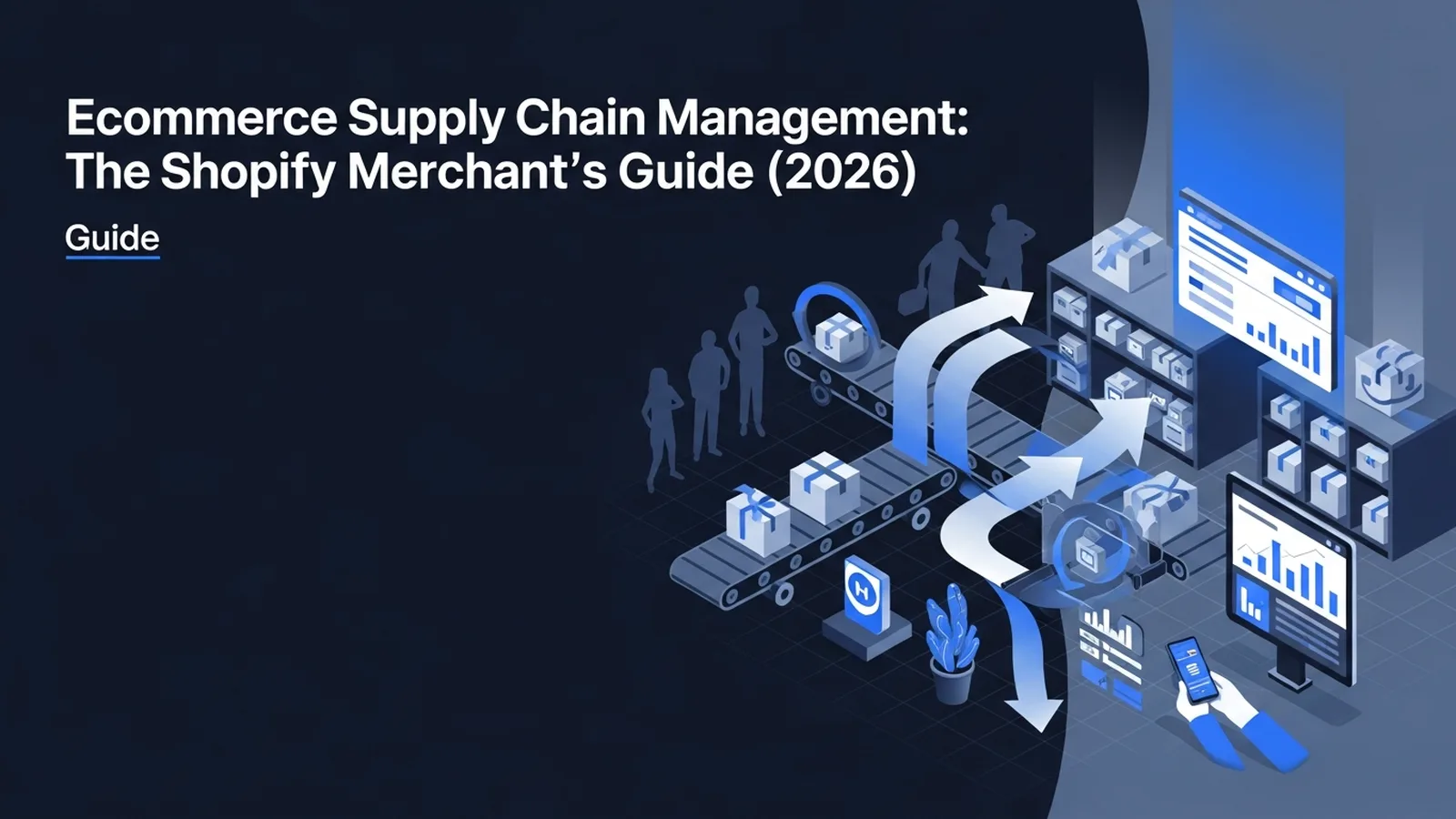 Modern supply chain visualization with connected nodes and pathways in deep electric blue against a calm technical backdrop