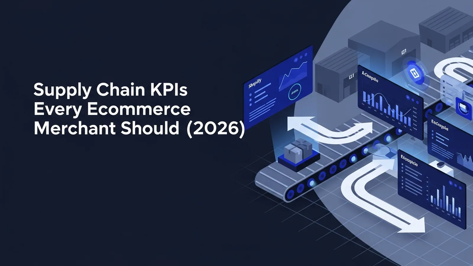 Dashboard displaying supply chain analytics and KPIs on a modern interface with deep blue accents and clean data visualization