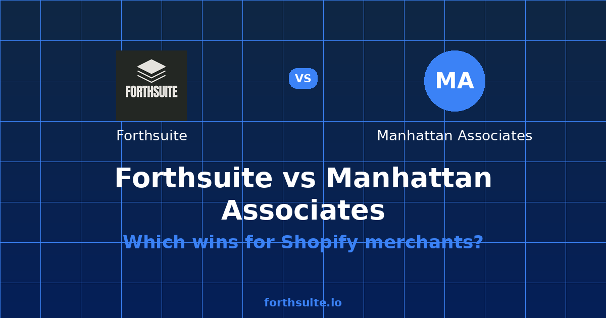 Forthsuite vs Manhattan Associates: Pricing (2026) — comparison card showing both products