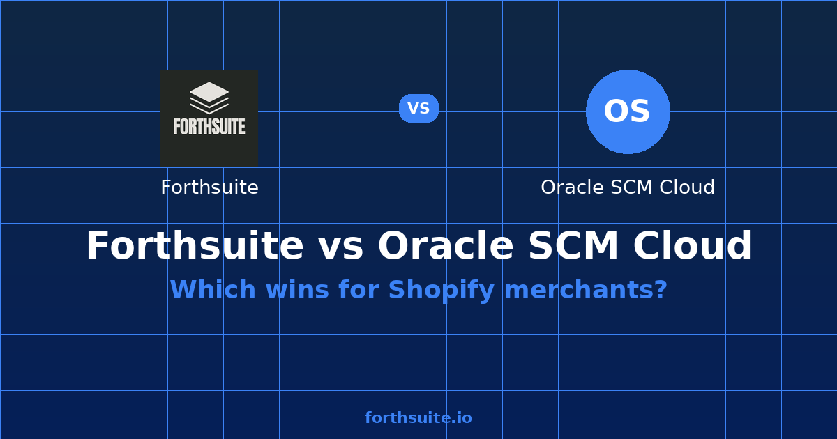 Forthsuite vs Oracle SCM Cloud: Pricing (2026) — comparison card showing both products