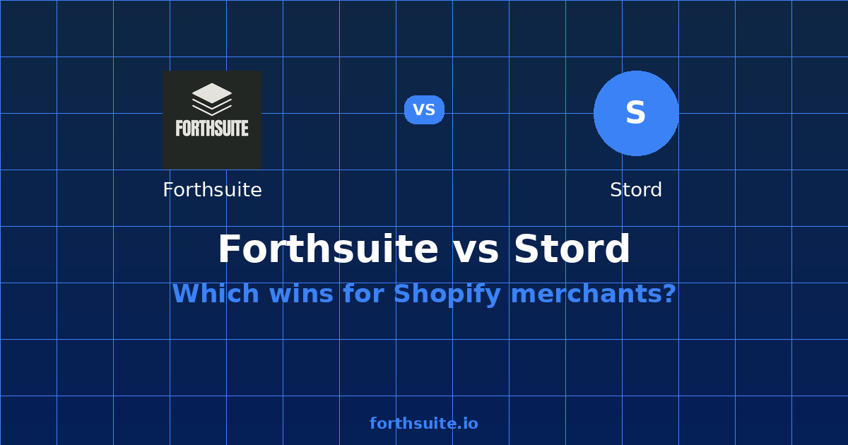 Stord Pricing vs Forthsuite: Features & Verdict (2026) — comparison card showing both products